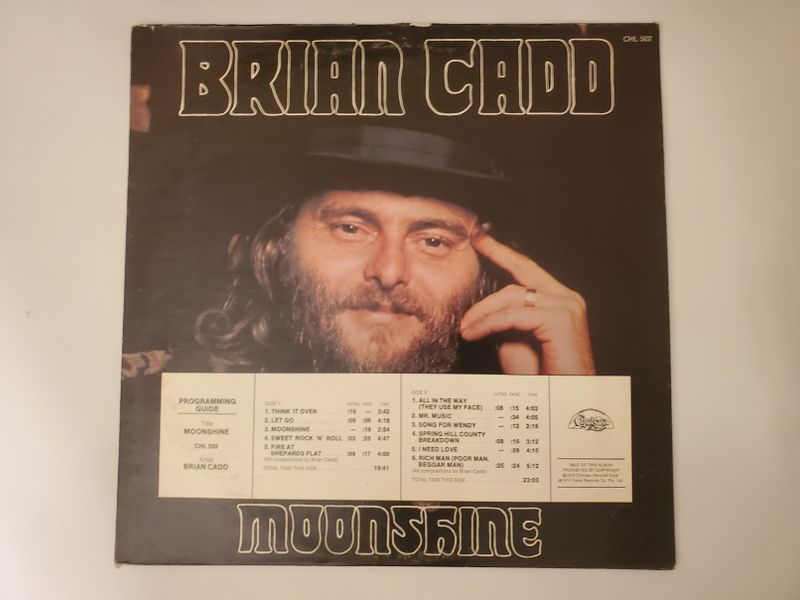 Brian Cadd Moonshine vinyl record